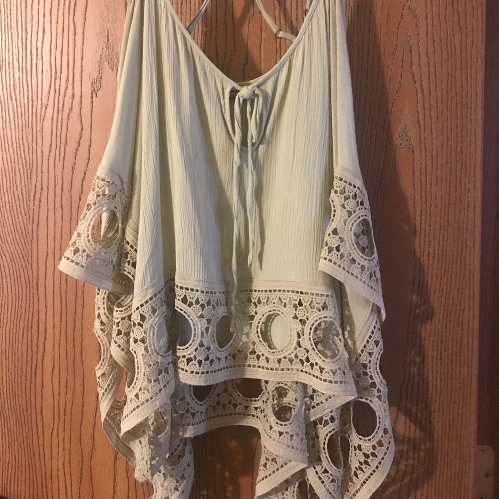 double spaghetti strap flowy tank top